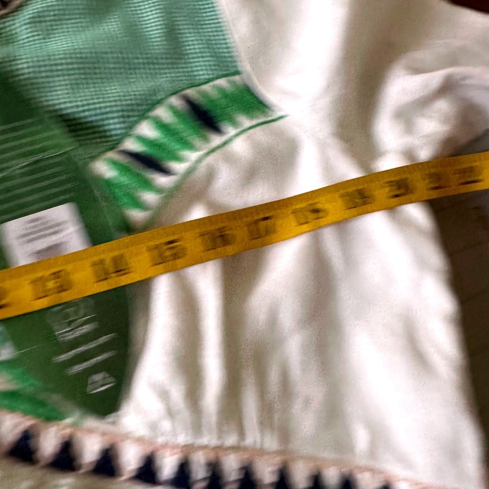 Farm Rio Palm Tree NWT Embroidered Maxi Dress L White Green Gingham Boho Linen - Picture 10 of 16